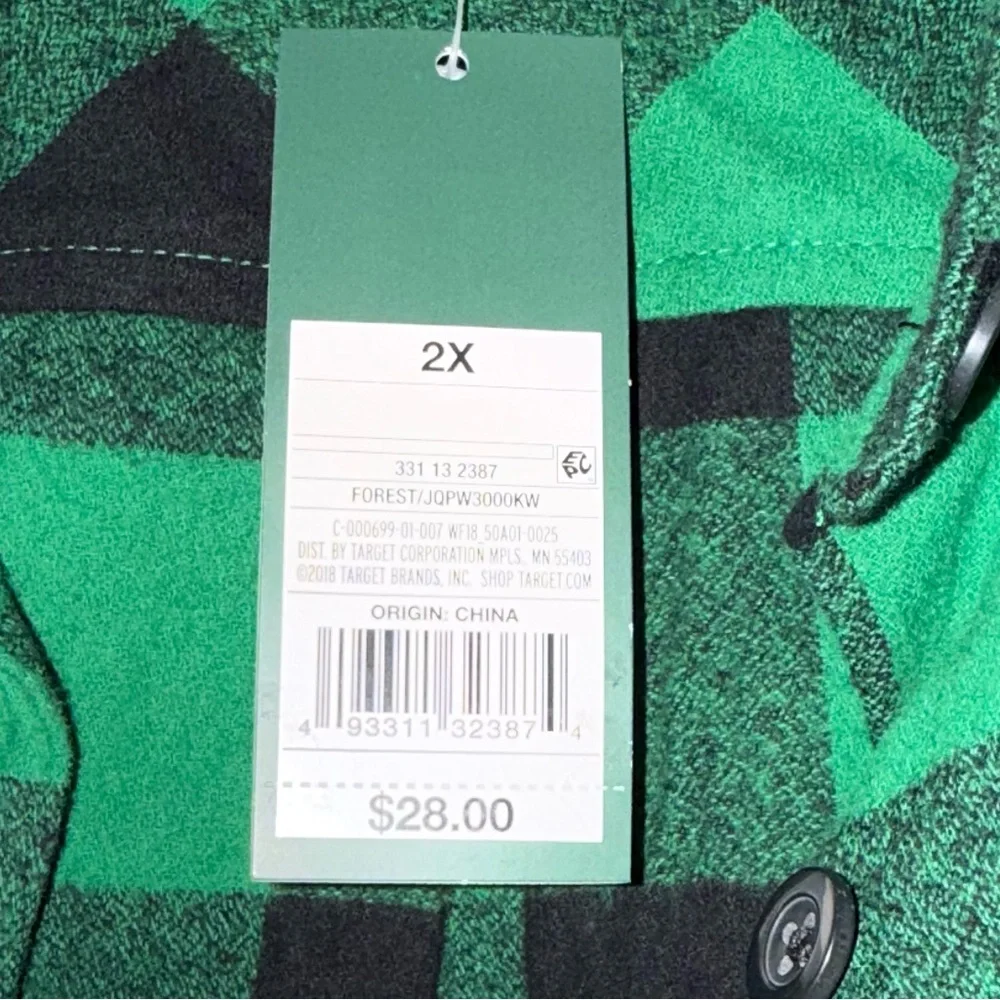 Wild Fable Green and Black Checkered Shirt - Picture 4 of 6